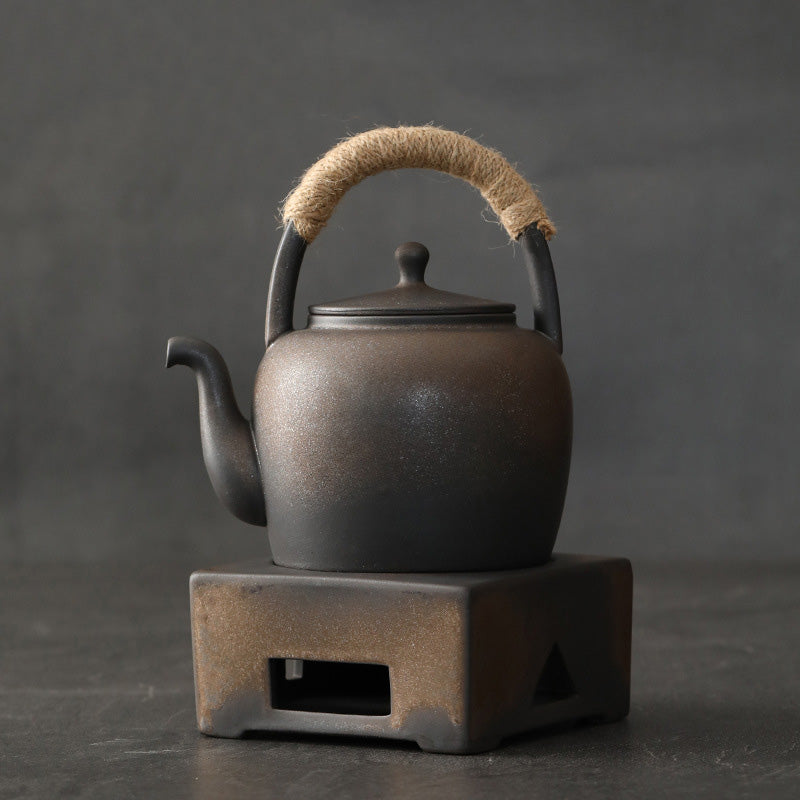 Théière Kung Fu chinoise en céramique marron rétro Buddha Stones 700 ml avec base