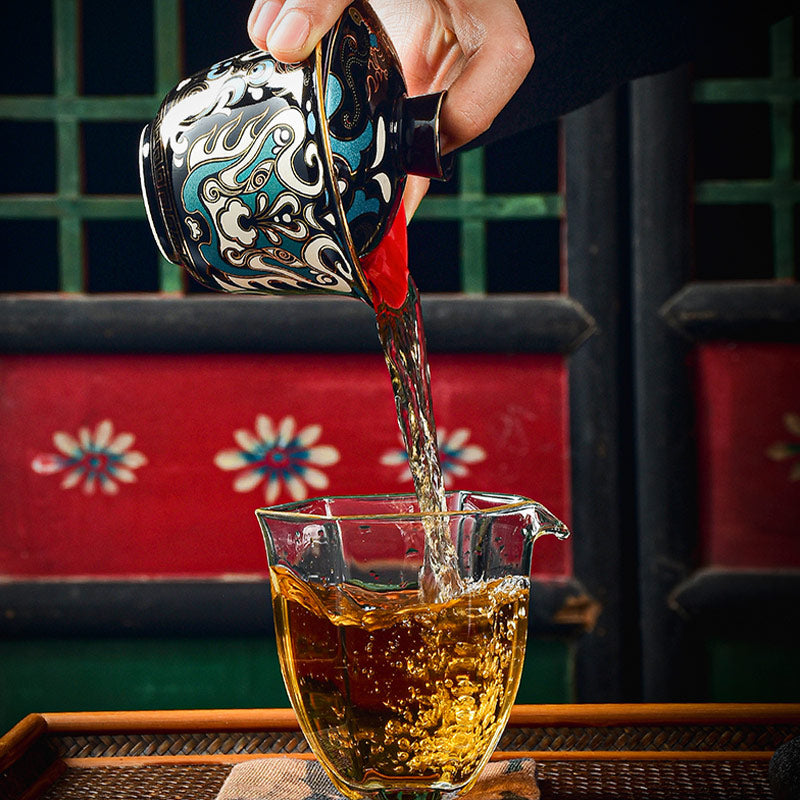 Tasse à thé en céramique Gaiwan Sancai avec motif de masque d'opéra de Pékin en Buddha Stones , tasse à thé Kung Fu et soucoupe avec couvercle