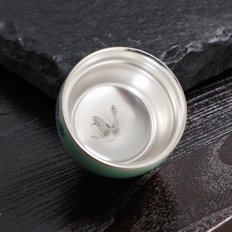 Buddha Stones Papillon Poisson Rouge Lotus Poisson Koi Tasse à Thé en Céramique Tasse à Thé Kung Fu 120 ml