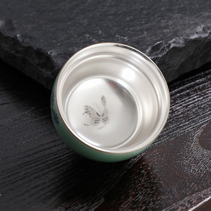 Buddha Stones Papillon Poisson Rouge Lotus Poisson Koi Tasse à Thé en Céramique Tasse à Thé Kung Fu 120 ml