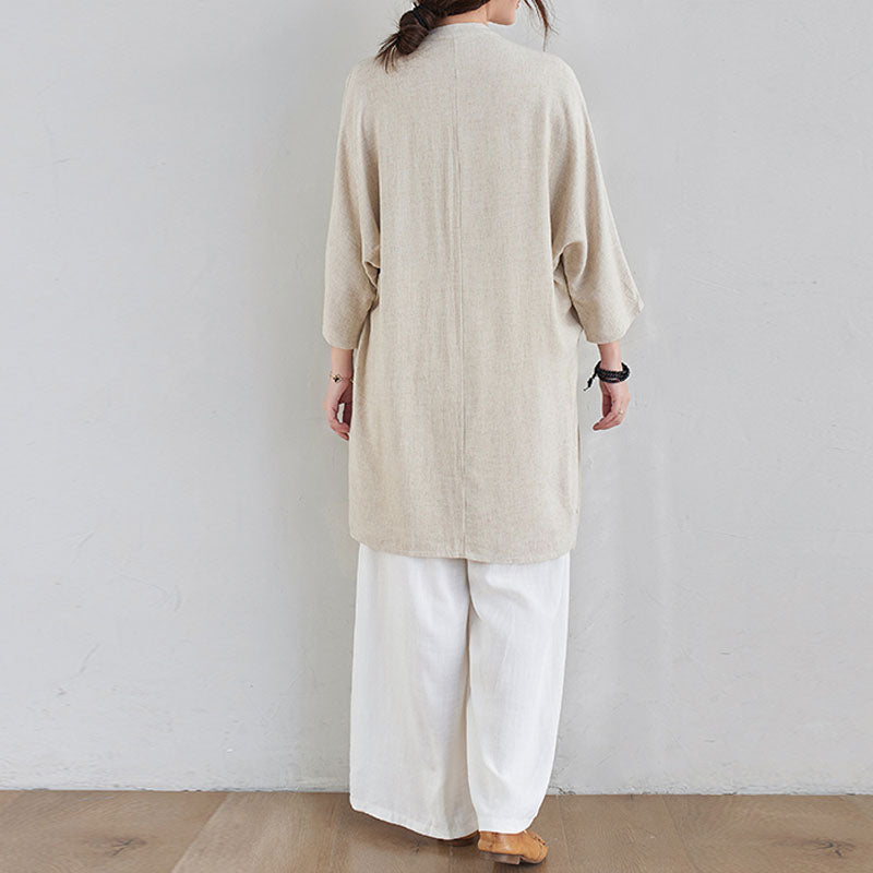 Ensemble de 2 pièces en coton et lin avec haut et pantalon pour femme Buddha Stones et méditation Zen Tai Chi - image 4