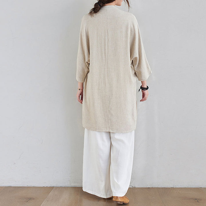 Ensemble de 2 pièces en coton et lin avec haut et pantalon pour femme Buddha Stones et méditation Zen Tai Chi - image 4