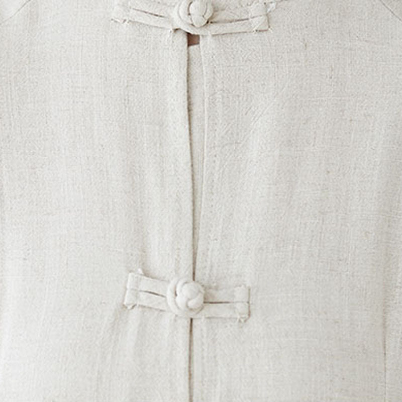 Ensemble de 2 pièces en Buddha Stones et lin avec haut et pantalon pour femme Motif grenouille chinoise - image 7