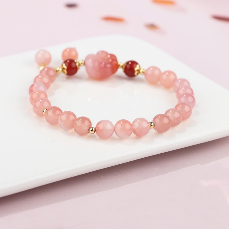 Bracelet positif en forme de patte de chat en agate Yanyuan naturelle Buddha Stones - image 4