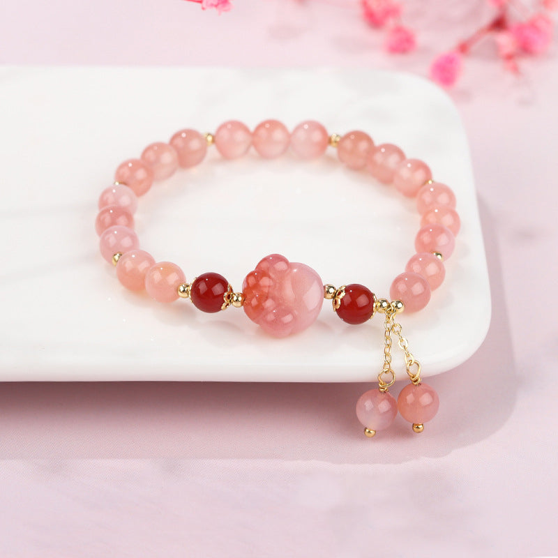 Bracelet positif en forme de patte de chat en agate Yanyuan naturelle Buddha Stones - Agate Yanyuan (tour de poignet 14-15 cm) - image 1