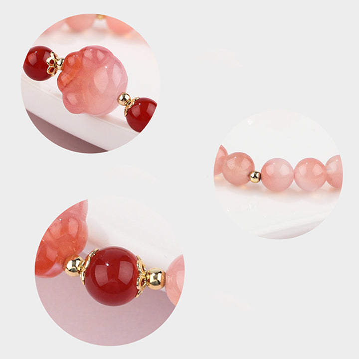 Bracelet positif en forme de patte de chat en agate Yanyuan naturelle Buddha Stones - image 6