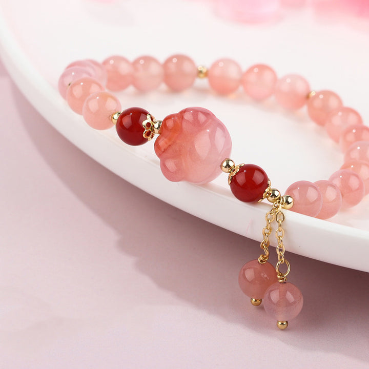 Bracelet positif en forme de patte de chat en agate Yanyuan naturelle Buddha Stones - image 3