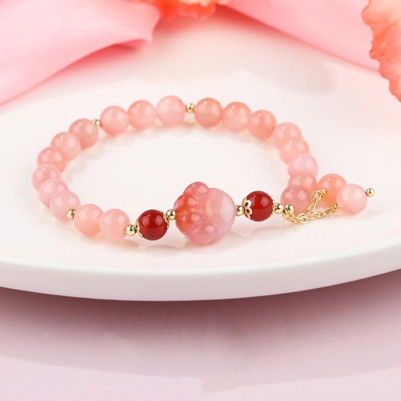 Bracelet positif en forme de patte de chat en agate Yanyuan naturelle Buddha Stones - image 2