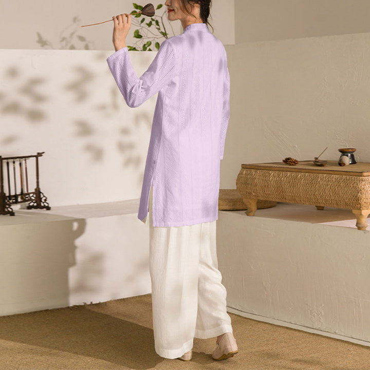 Ensemble de 2 pièces pour femme avec haut et pantalon à manches longues et Buddha Stones pour yoga et méditation