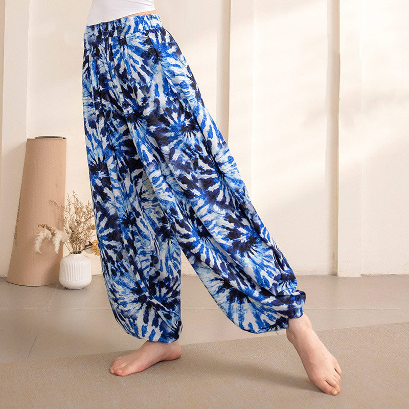 Pantalon de yoga simple Buddha Stones pour femme - Pantalon de sport, fitness, yoga - Pantalon bleu blanc - US12，UK/AU16，EU44 (XL) - image 9