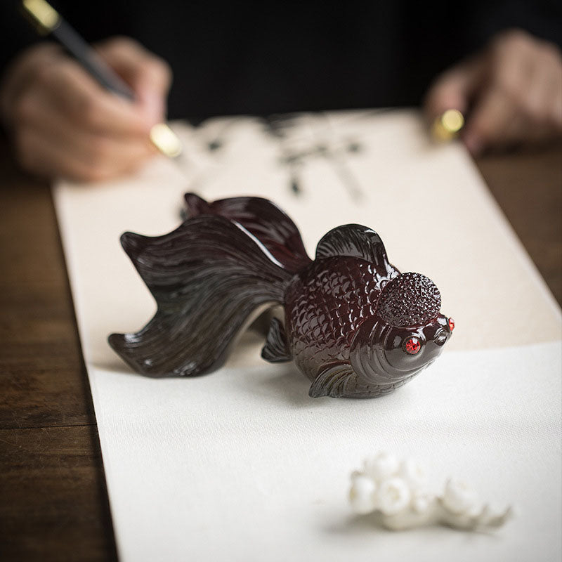 Buddha Stones changeant de couleur poisson koï résine thé animal de compagnie richesse maison figurine décoration - image 3