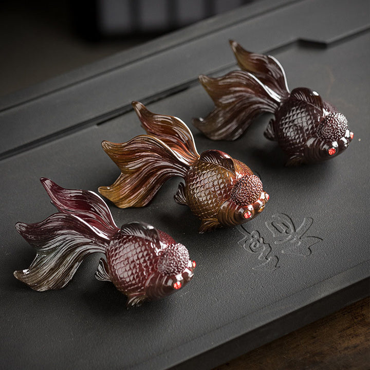 Buddha Stones changeant de couleur poisson koï résine thé animal de compagnie richesse maison figurine décoration - image 19