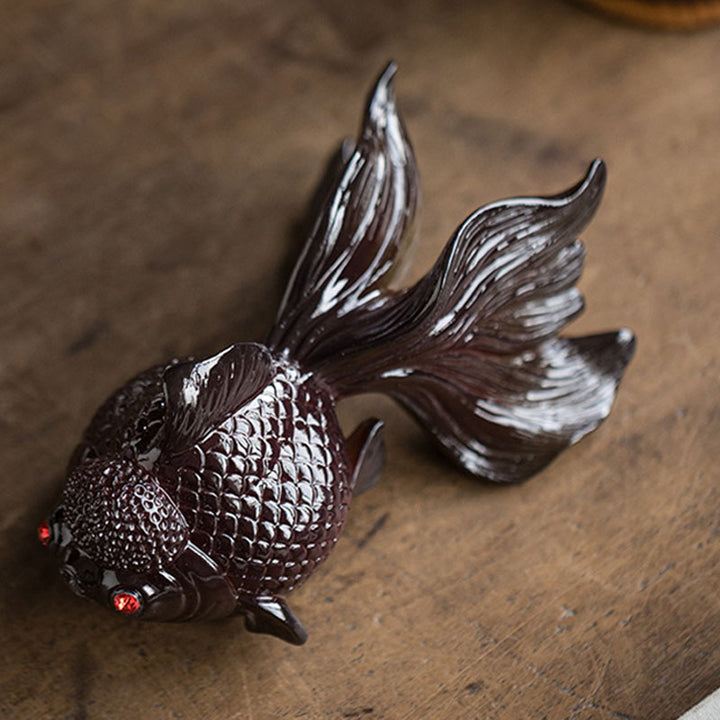 Buddha Stones changeant de couleur poisson koï résine thé animal de compagnie richesse maison figurine décoration - image 5