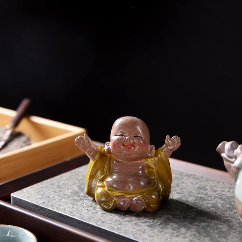 Buddha Stones changeantes de couleur Bouddha rieur résine thé animal de compagnie richesse maison figurine décoration - image 7