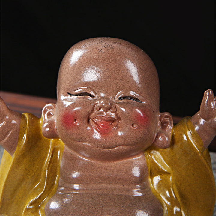 Buddha Stones changeantes de couleur Bouddha rieur résine thé animal de compagnie richesse maison figurine décoration - image 5
