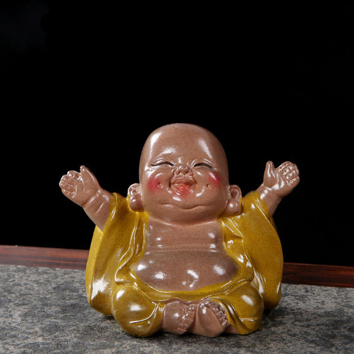 Buddha Stones changeantes de couleur Bouddha rieur résine thé animal de compagnie richesse maison figurine décoration - image 3