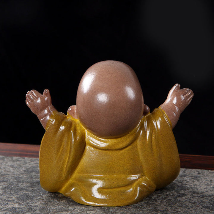 Buddha Stones changeantes de couleur Bouddha rieur résine thé animal de compagnie richesse maison figurine décoration - image 4