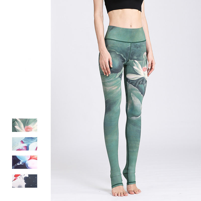 Pantalon de yoga imprimé Buddha Stones Lotus Flower pour femme - image 4