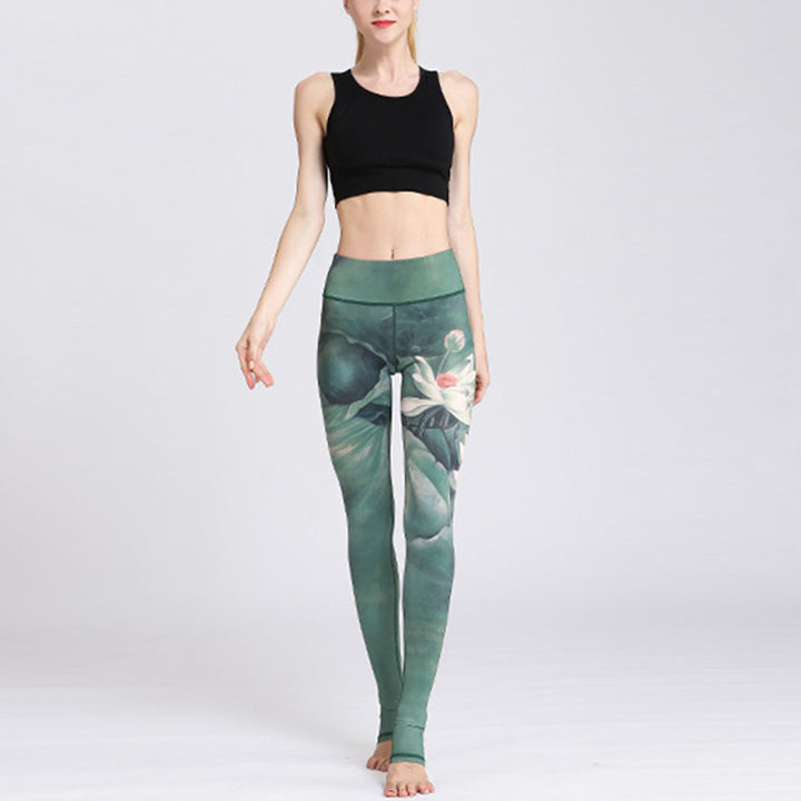Pantalon de yoga imprimé Buddha Stones Lotus Flower pour femme - image 6