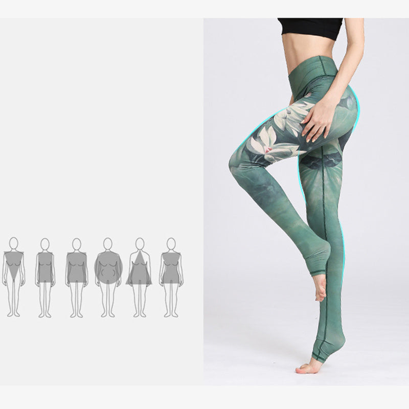 Pantalon de yoga imprimé Buddha Stones Lotus Flower pour femme - image 8
