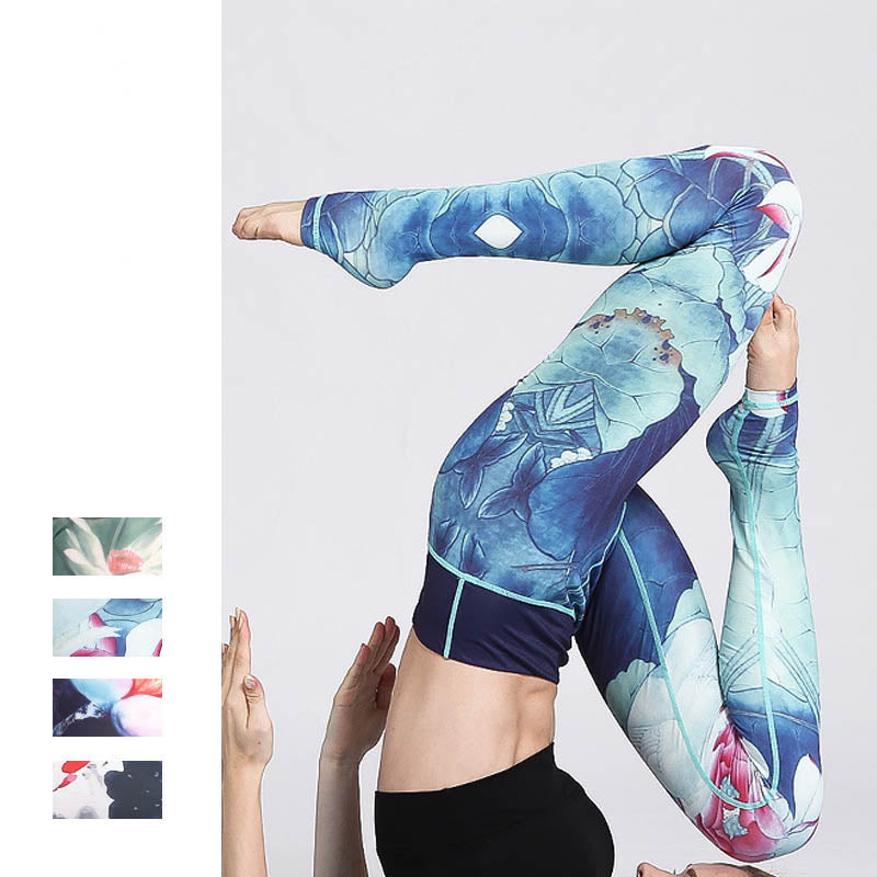 Pantalon de yoga imprimé Buddha Stones Lotus Flower pour femme - image 21