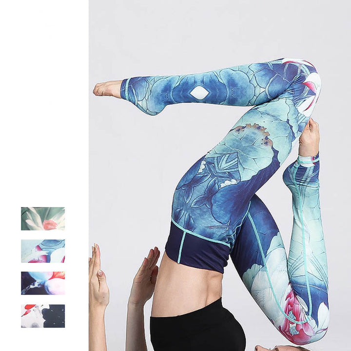 Pantalon de yoga imprimé Buddha Stones Lotus Flower pour femme - image 22