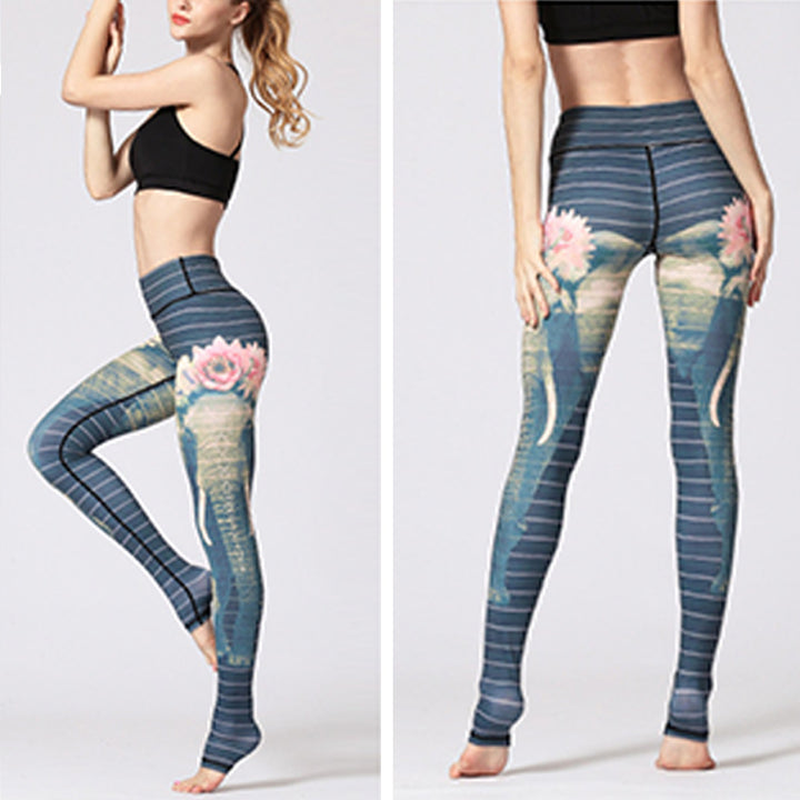 Pantalon de yoga à imprimé floral avec Buddha Stones et fleurs de lotus pour femme - image 26