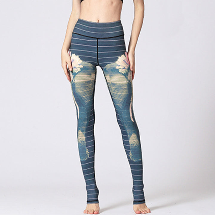 Pantalon de yoga à imprimé floral avec Buddha Stones et fleurs de lotus pour femme - image 26