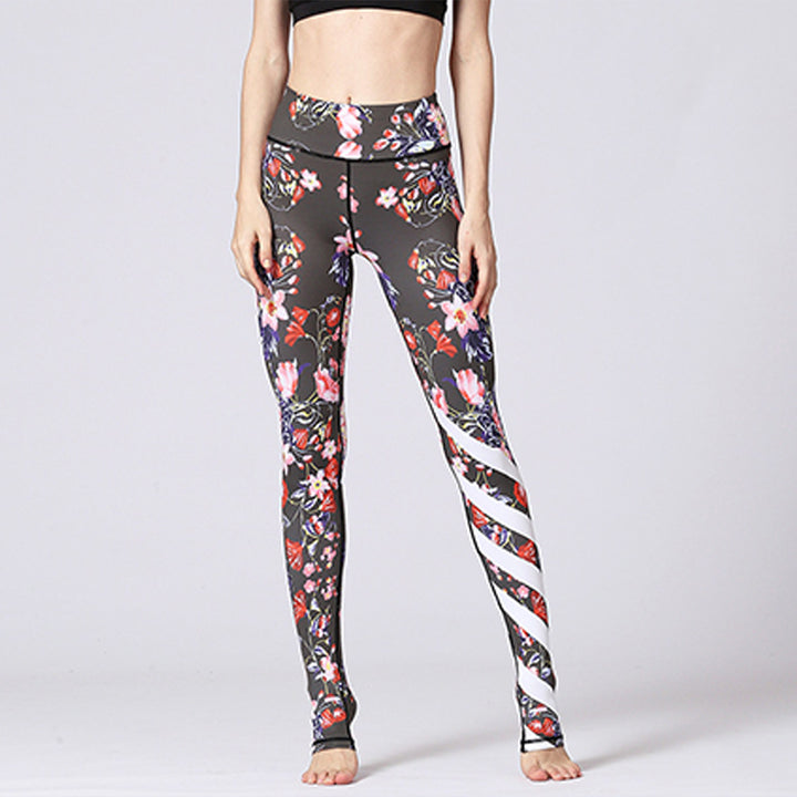 Pantalon de yoga à imprimé floral avec Buddha Stones et fleurs de lotus pour femme - image 31