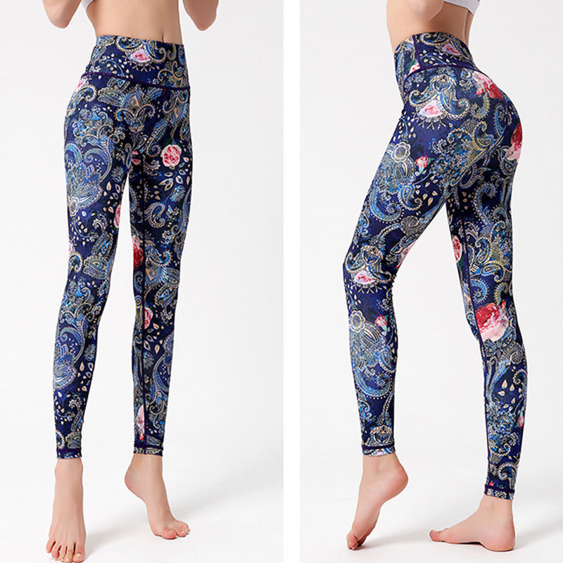 Pantalon imprimé Buddha Stones Fleurs Feuilles Oiseaux Leggings de sport Fitness Yoga Danse Pantalon de yoga pour femme - image 10