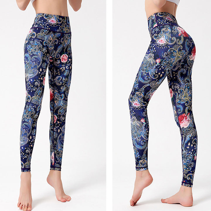 Pantalon imprimé Buddha Stones Fleurs Feuilles Oiseaux Leggings de sport Fitness Yoga Danse Pantalon de yoga pour femme - image 10