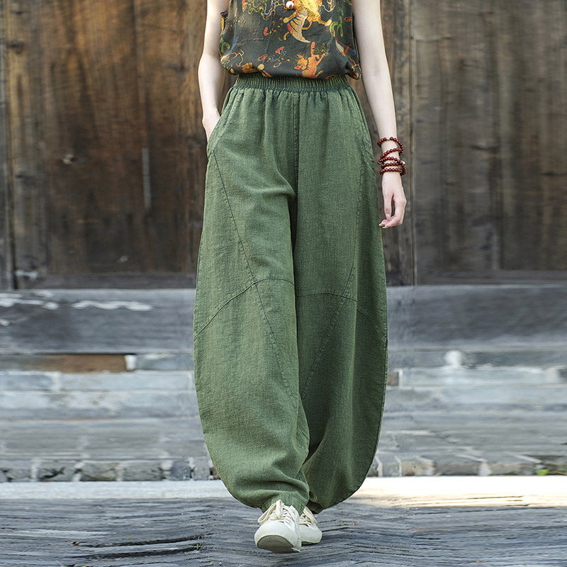 Pantalon en coton et lin Buddha Stones Pantalon sarouel ample Zen Yoga Tai Chi Pantalon pour femme - image 19