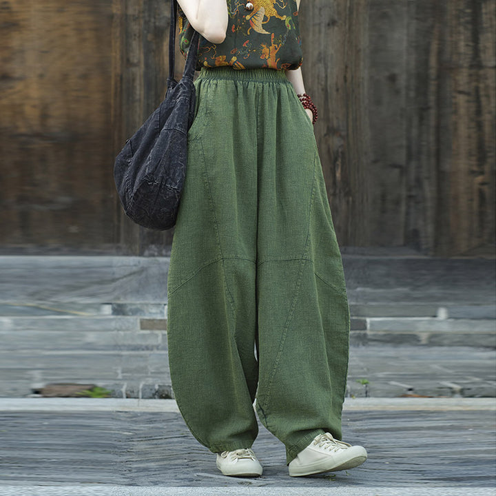 Pantalon en coton et lin Buddha Stones Pantalon sarouel ample Zen Yoga Tai Chi Pantalon pour femme - image 17