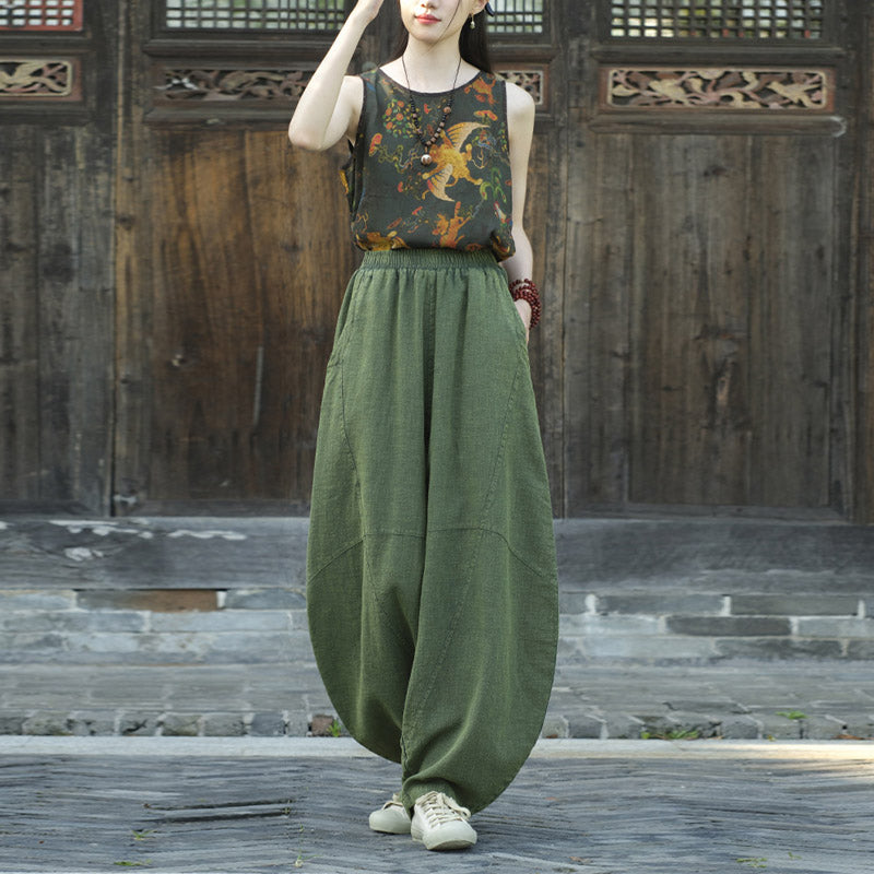 Pantalon en coton et lin Buddha Stones Pantalon sarouel ample Zen Yoga Tai Chi Pantalon pour femme - image 28