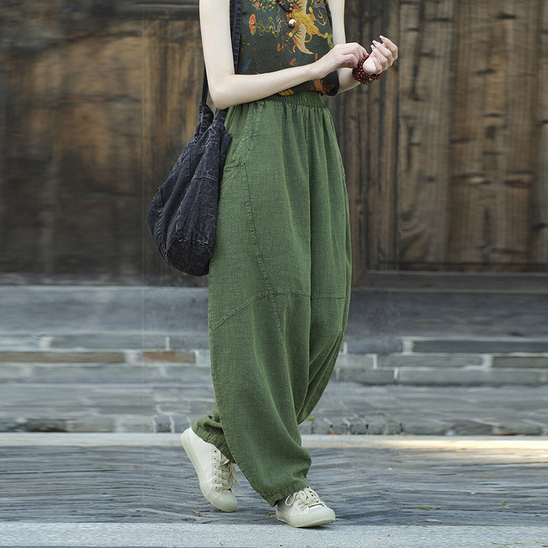 Pantalon en coton et lin Buddha Stones Pantalon sarouel ample Zen Yoga Tai Chi Pantalon pour femme - image 15