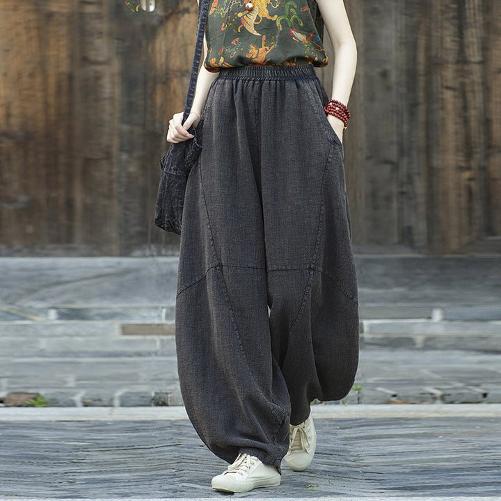 Pantalon en coton et lin Buddha Stones Pantalon sarouel ample Zen Yoga Tai Chi Pantalon pour femme - image 24