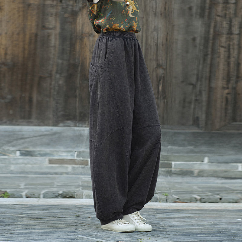 Pantalon en coton et lin Buddha Stones Pantalon sarouel ample Zen Yoga Tai Chi Pantalon pour femme - image 23