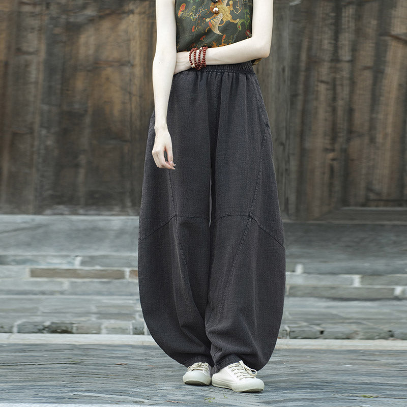 Pantalon en coton et lin Buddha Stones Pantalon sarouel ample Zen Yoga Tai Chi Pantalon pour femme - image 21