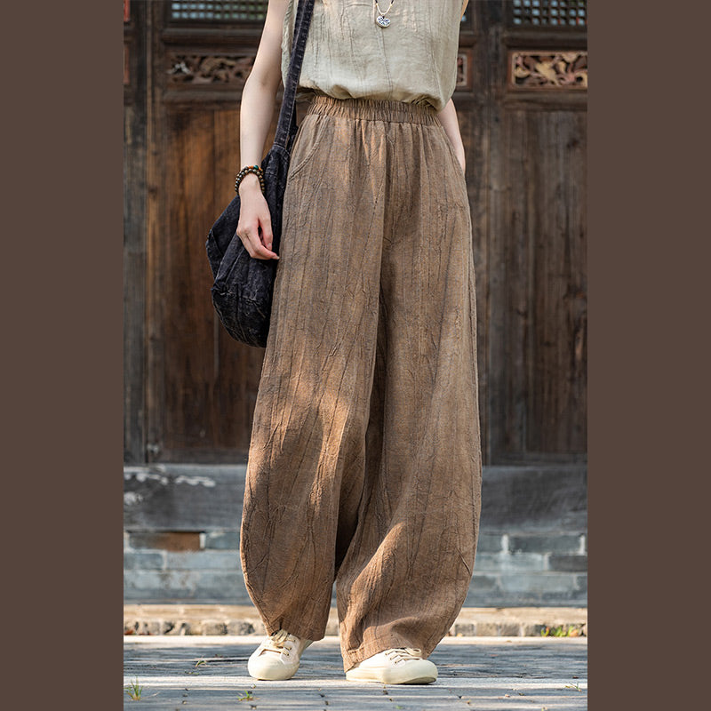 Pantalon en lin et coton ramie Buddha Stones Pantalon de yoga zen ample avec poches pour femme - image 2