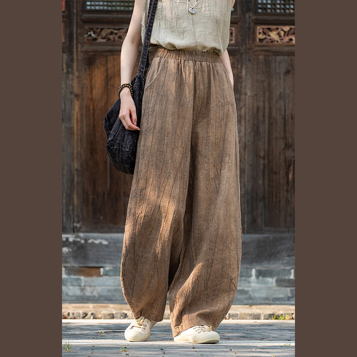 Pantalon en lin et coton ramie Buddha Stones Pantalon de yoga zen ample avec poches pour femme - image 2