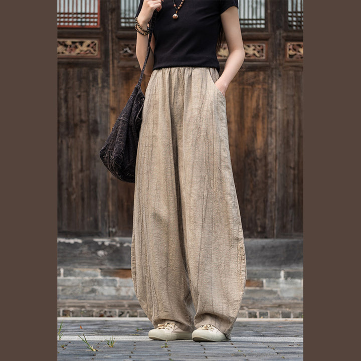 Pantalon en lin et coton ramie Buddha Stones Pantalon de yoga zen ample avec poches pour femme - image 12
