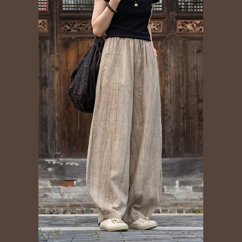 Pantalon en lin et coton ramie Buddha Stones Pantalon de yoga zen ample avec poches pour femme - image 14