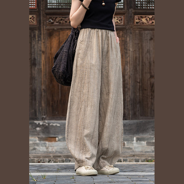 Pantalon en lin et coton ramie Buddha Stones Pantalon de yoga zen ample avec poches pour femme - image 14