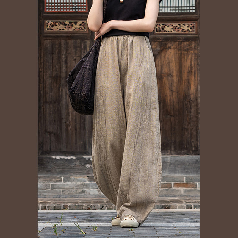 Pantalon en lin et coton ramie Buddha Stones Pantalon de yoga zen ample avec poches pour femme - image 10