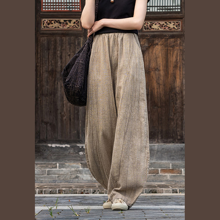 Pantalon en lin et coton ramie Buddha Stones Pantalon de yoga zen ample avec poches pour femme - image 10