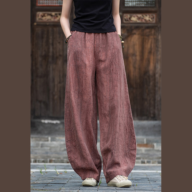 Pantalon en lin et coton ramie Buddha Stones Pantalon de yoga zen ample avec poches pour femme - image 18