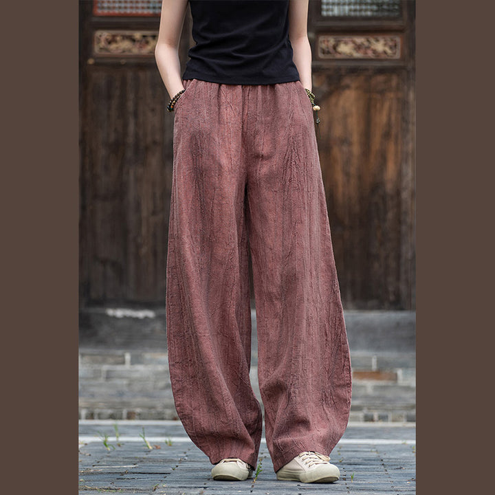Pantalon en lin et coton ramie Buddha Stones Pantalon de yoga zen ample avec poches pour femme - image 18