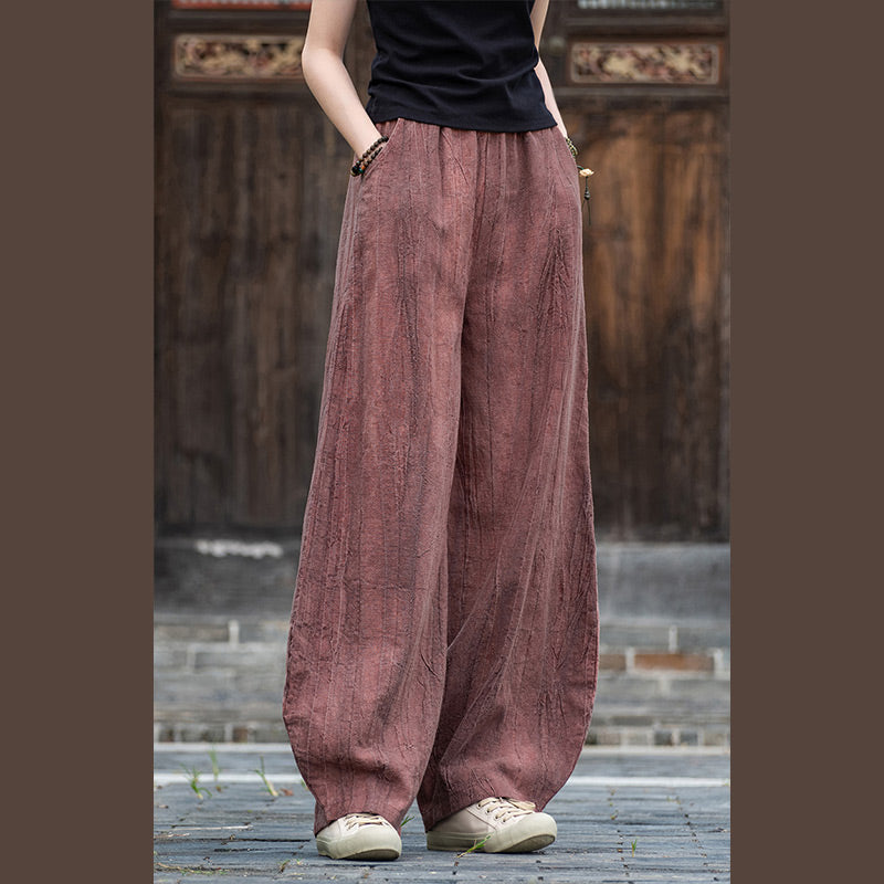 Pantalon en lin et coton ramie Buddha Stones Pantalon de yoga zen ample avec poches pour femme - image 20