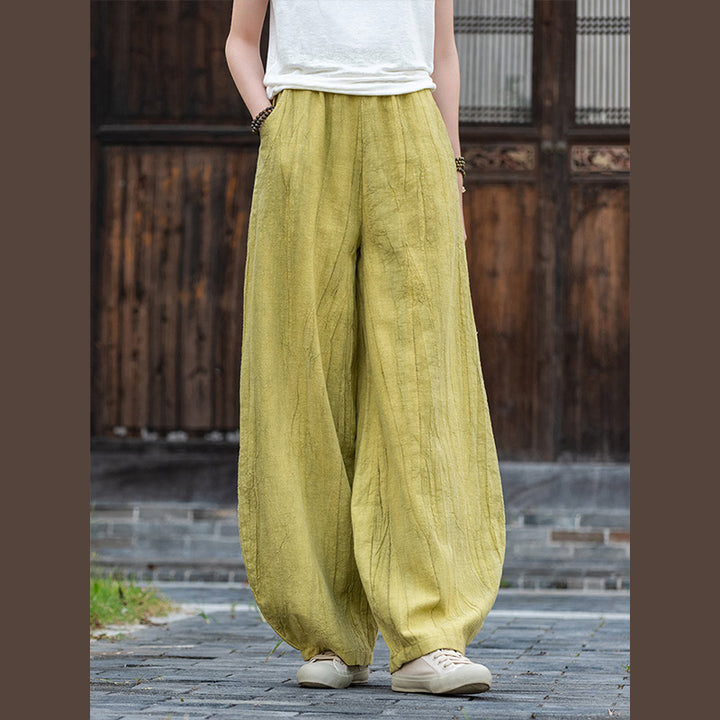 Pantalon en lin et coton ramie Buddha Stones Pantalon de yoga zen ample avec poches pour femme - image 27