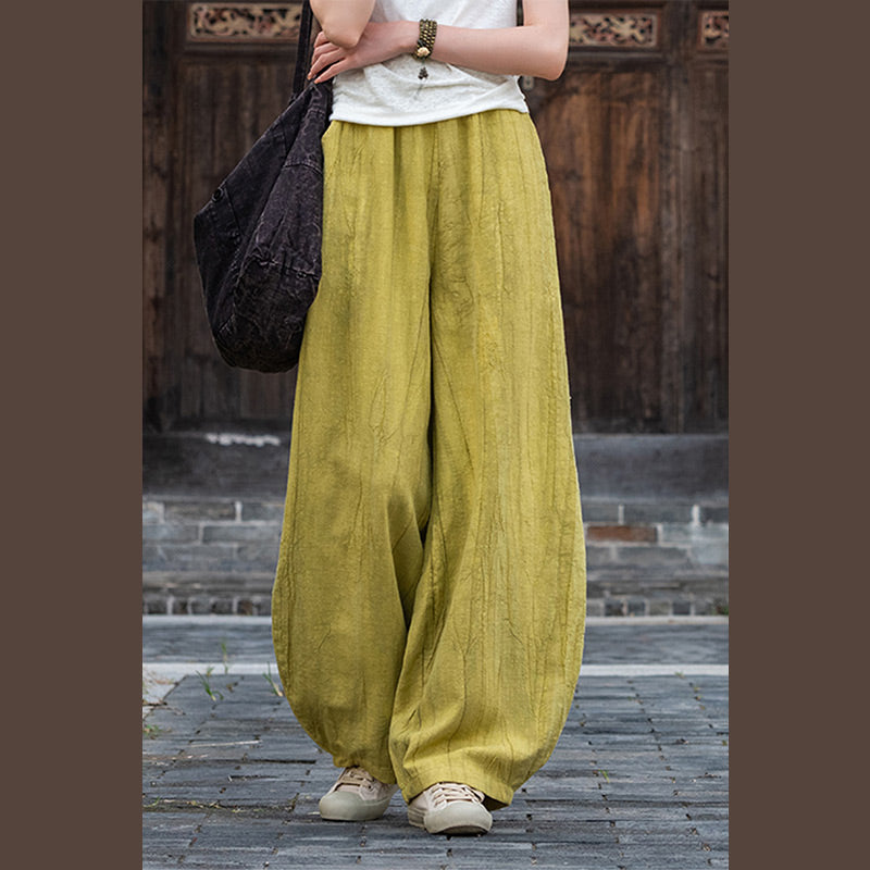 Pantalon en lin et coton ramie Buddha Stones Pantalon de yoga zen ample avec poches pour femme - image 28